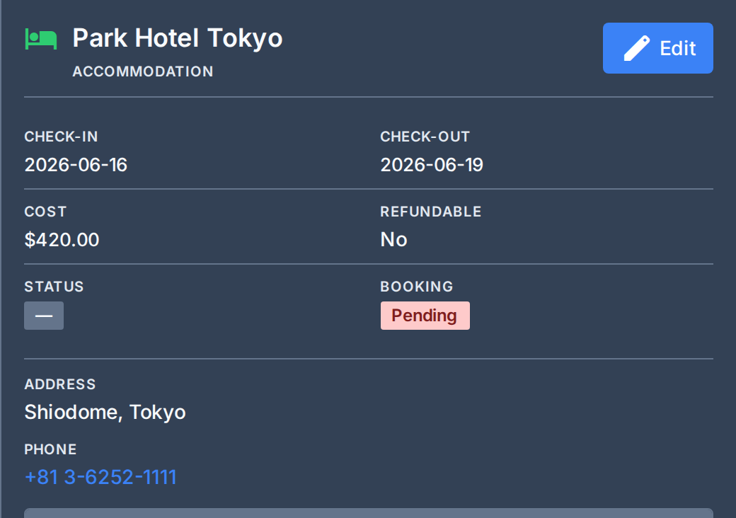 Flight details