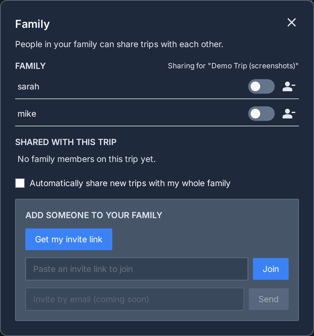 Family sharing